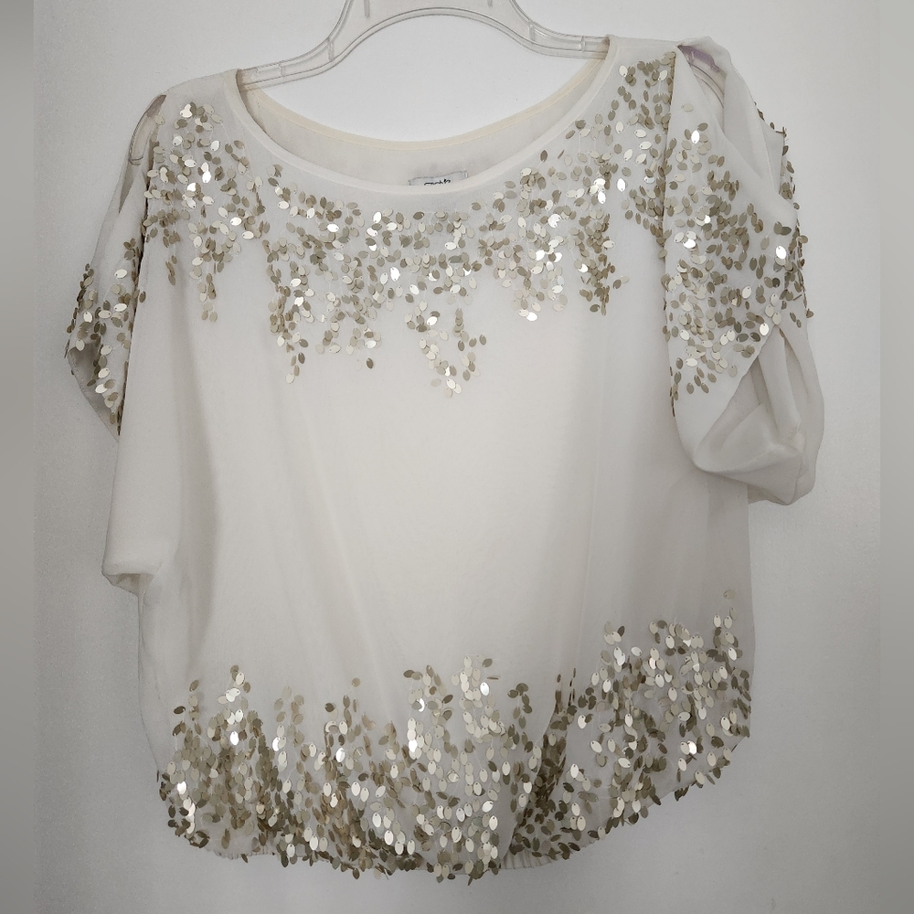 Cache Top Size Xsmall Sequins White